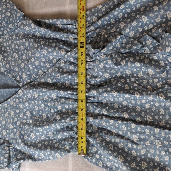 🏷️ NWOT JCrew Mercantile Chambray Wrap Dress Size Small - Picture 9 of 10